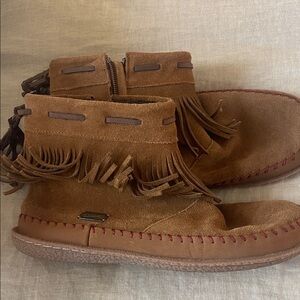 WoolrichBrown Suede Fringe Ankle Boots